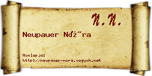 Neupauer Nóra névjegykártya